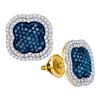 Image 1 : 0.75CT Diamond Micro-Pave 10KT Earrings Yellow Gold