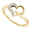 Image 1 : 0.05CT Diamond Heart 10KT Ring Yellow Gold