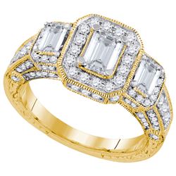 2.0CT Diamond Bridal 14KT Ring Yellow Gold