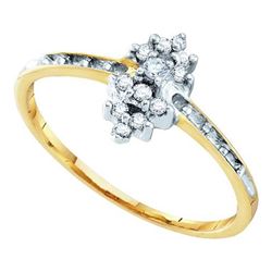 0.10CT Diamond Cluster 10KT Ring Yellow Gold