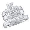 Image 1 : 0.10CT Diamond Trio Set 14KT Ring White Gold