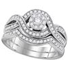 Image 1 : 0.50CT Diamond Bridal 10KT Ring White Gold