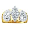 Image 1 : 0.15CT Diamond Cluster 10KT Ring Yellow Gold