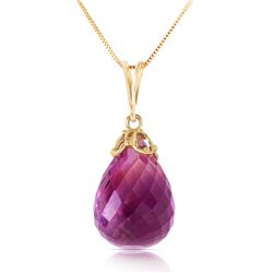 7 ctw Amethyst Necklace Jewelry 14KT Yellow Gold