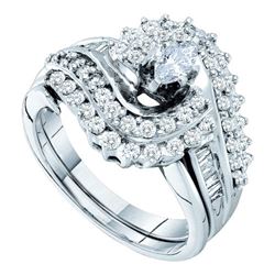 1CT Diamond Bridal 14KT Ring White Gold