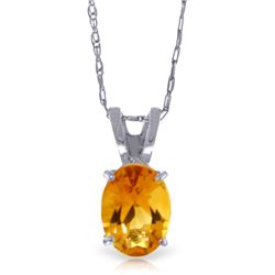 0.85 ctw Citrine Necklace Jewelry 14KT White Gold