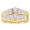 Image 1 : 1CT Diamond Bridal 14KT Ring Yellow Gold