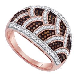 0.50CTW White and Champagne Diamond Micro-Pave 10KT Ring Rose Gold