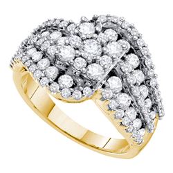 2.0CT Diamond Flower 14KT Ring Yellow Gold