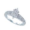 Image 1 : 0.25CT Diamond Micro-Pave 10KT Ring White Gold