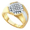 Image 1 : 0.50CT Diamond Mens 10KT Ring Yellow Gold