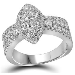 1.60CT Diamond Anniversary 10KT Ring White Gold