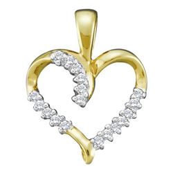 0.12CT Diamond Heart 10KT Pendant Yellow Gold