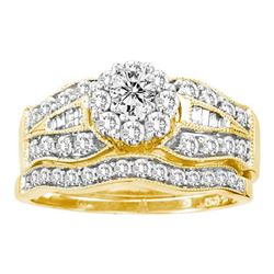 1CT Diamond Bridal 14KT Ring Yellow Gold