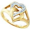 Image 1 : 0.01CT Diamond Heart 10KT Ring Yellow Gold