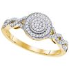 Image 1 : 0.20CT Diamond Micro-Pave 10KT Ring Yellow Gold