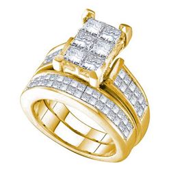 3CT Diamond Invisible 14KT Ring Yellow Gold