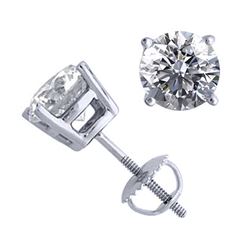 14K White Gold Jewelry 2.06 ctw Natural Diamond Stud Earrings