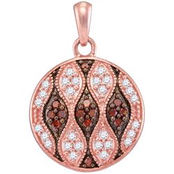 0.33CTW White and Champagne Diamond Anniversary 10KT Pendant Rose Gold