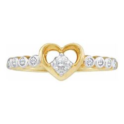 0.10CT Diamond Heart 14KT Ring Yellow Gold