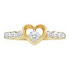 Image 1 : 0.10CT Diamond Heart 14KT Ring Yellow Gold
