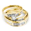 Image 1 : 0.25CT Diamond Trio Set 10KT Ring Yellow Gold