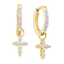 0.10CT Diamond Hoops 14KT Earrings Yellow Gold