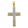 Image 1 : 0.25CT Diamond Cross 10KT Pendant Yellow Gold