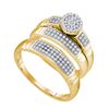 Image 1 : 0.35CT Diamond Trio Set 10KT Ring Yellow Gold