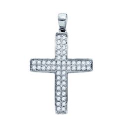 0.50CT Diamond Cross 10KT Pendant White Gold