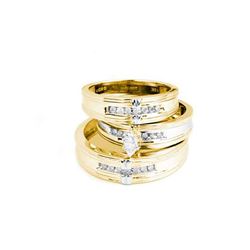 0.25CT Diamond Trio Set 10KT Ring Yellow Gold
