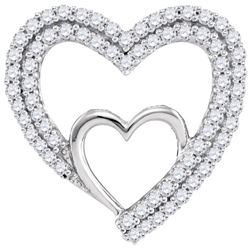 0.50CT Diamond Heart 10KT Pendant White Gold