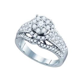 1.0CT Diamond Flower 10KT Ring White Gold