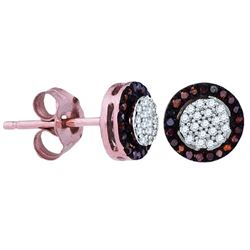0.20CTW White and Champagne Diamond Micro-Pave 10KT Earrings Rose Gold