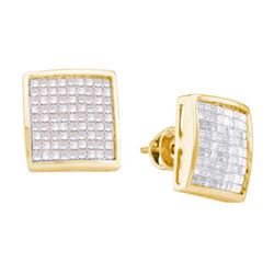 2.0CT Diamond Invisible 14KT Earrings Yellow Gold