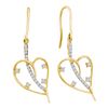 Image 1 : 0.35CT Diamond Heart 14KT Earrings Yellow Gold