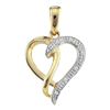 Image 1 : 0.03CT Diamond Heart 10KT Pendant Yellow Gold