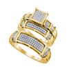 Image 1 : 0.35CT Diamond Trio Set 10KT Ring Yellow Gold