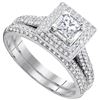 Image 1 : 1.0CT Diamond Bridal 14KT Ring White Gold