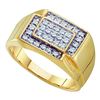 Image 1 : 0.25CT Diamond Mens 10KT Ring Yellow Gold