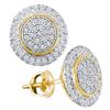 Image 1 : 0.25CT Diamond Micro-Pave 10KT Earrings Yellow Gold