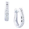 Image 1 : 0.25CT Diamond Hoops 10KT Earrings White Gold