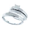 Image 1 : 0.25CT Diamond Trio Set 10KT Ring White Gold