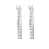 Image 1 : 0.10CT Diamond Hoops 10KT Earrings White Gold