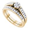 Image 1 : 0.50CT Diamond Flower 14KT Ring Yellow Gold