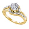 Image 1 : 0.25CT Diamond Micro-Pave 10KT Ring Yellow Gold
