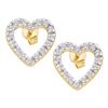Image 1 : 0.20CT Diamond Heart 10KT Earrings Yellow Gold