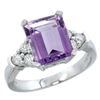 Image 1 : Natural 2.86 ctw amethyst & Diamond Engagement Ring 14K White Gold - SC-CW401167-REF#65W2K