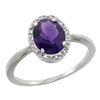 Image 1 : Natural 1.22 ctw Amethyst & Diamond Engagement Ring 10K White Gold - SC-CW901101-REF#20A3V