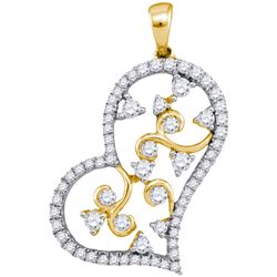 0.60CT Diamond Heart 10KT Pendant Yellow Gold